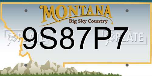 9S87P7 Montana License Plate