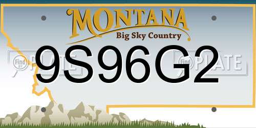 9S96G2 Montana License Plate