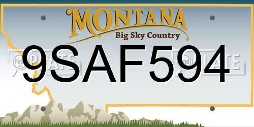 9SAF594 Montana License Plate