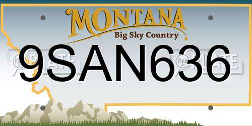 9SAN636 Montana License Plate