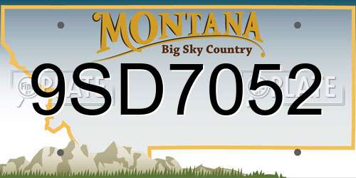 9SD7052 Montana License Plate