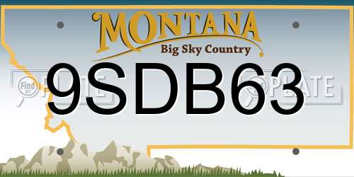 9SDB63 Montana License Plate