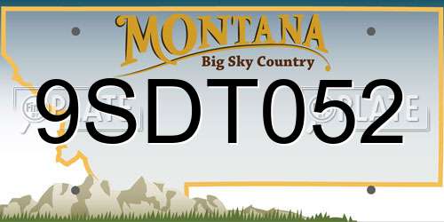 9SDT052 Montana License Plate