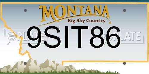 9SIT86 Montana License Plate