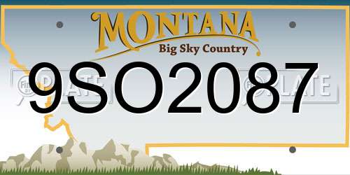 9SO2087 Montana License Plate