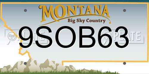 9SOB63 Montana License Plate