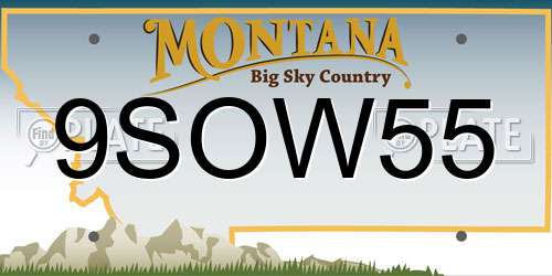 9SOW55 Montana License Plate