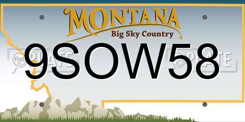 9SOW58 Montana License Plate