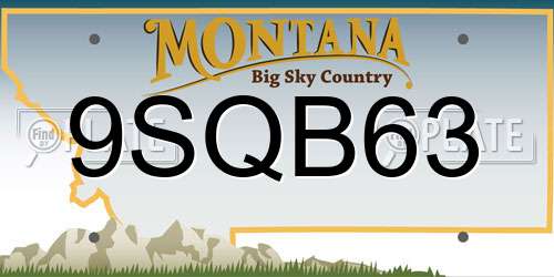 9SQB63 Montana License Plate