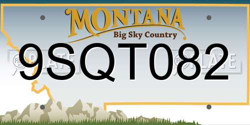 9SQT082 Montana License Plate
