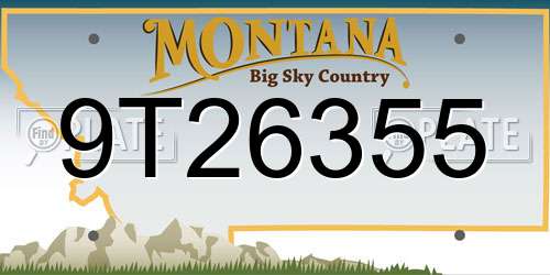 9T26355 Montana License Plate