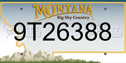 9T26388 Montana License Plate