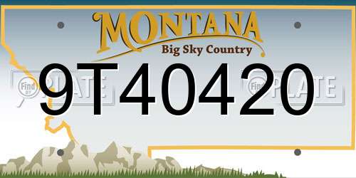 9T40420 Montana License Plate