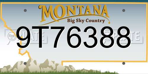 9T76388 Montana License Plate