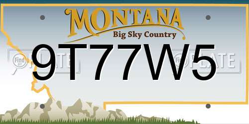 9T77W5 Montana License Plate