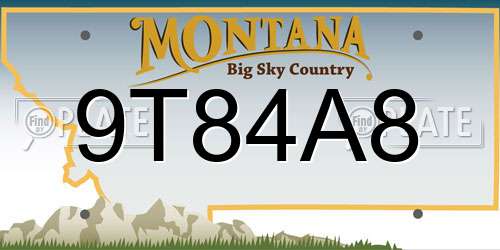 9T84A8 Montana License Plate