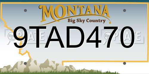 9TAD470 Montana License Plate