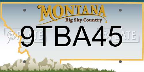 9TBA45 Montana License Plate
