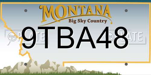 9TBA48 Montana License Plate