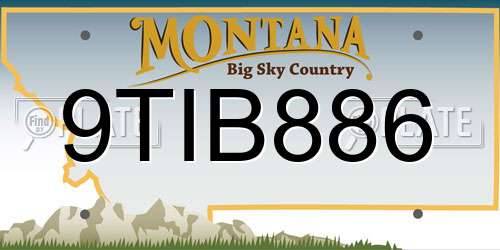 9TIB886 Montana License Plate