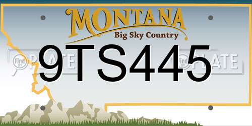 9TS445 Montana License Plate