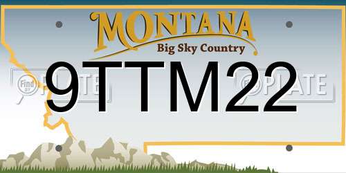 9TTM22 Montana License Plate