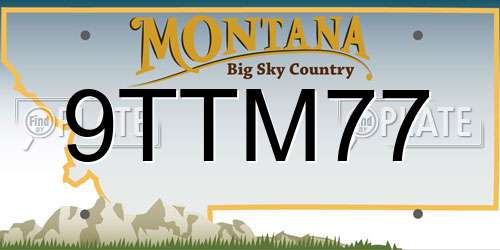 9TTM77 Montana License Plate