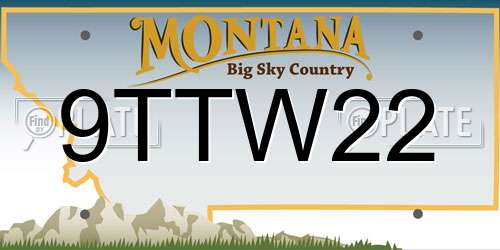 9TTW22 Montana License Plate