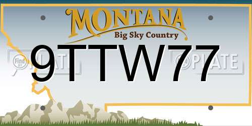 9TTW77 Montana License Plate