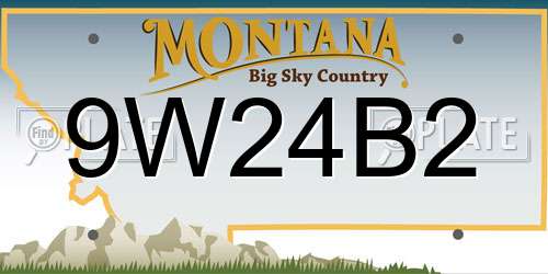 9W24B2 Montana License Plate
