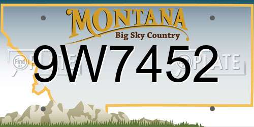 9W7452 Montana License Plate