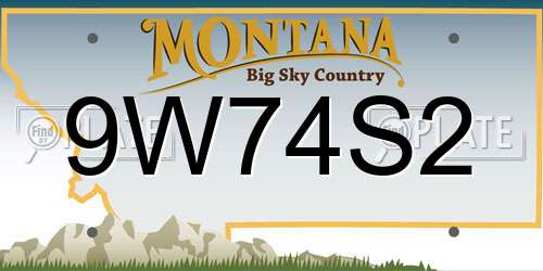 9W74S2 Montana License Plate