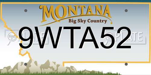 9WTA52 Montana License Plate