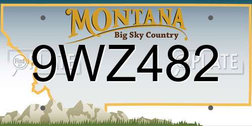 9WZ482 Montana License Plate