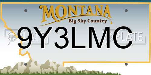 9Y3LMC Montana License Plate