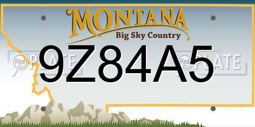 9Z84A5 Montana License Plate