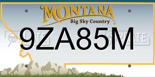 9ZA85M Montana License Plate