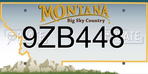 9ZB448 Montana License Plate