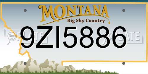 9ZI5886 Montana License Plate