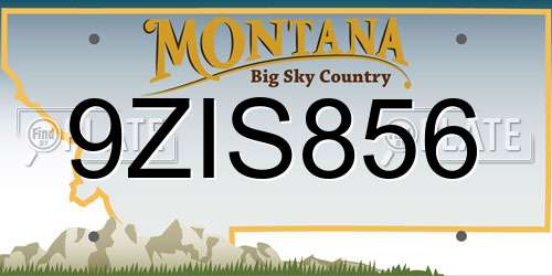 9ZIS856 Montana License Plate