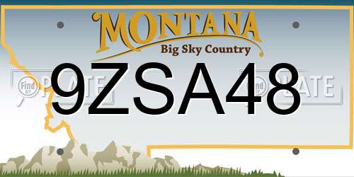 9ZSA48 Montana License Plate