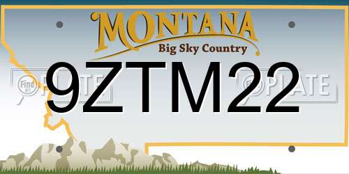 9ZTM22 Montana License Plate