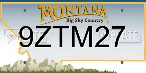 9ZTM27 Montana License Plate