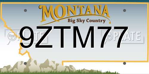 9ZTM77 Montana License Plate