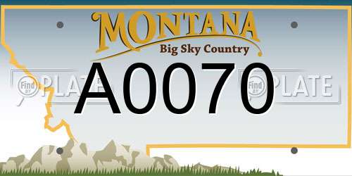 A0070 Montana License Plate