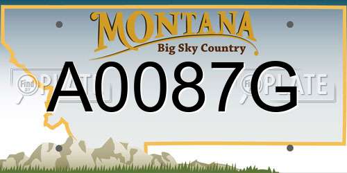A0087G Montana License Plate