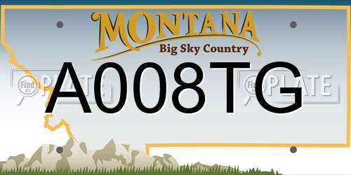 A008TG Montana License Plate