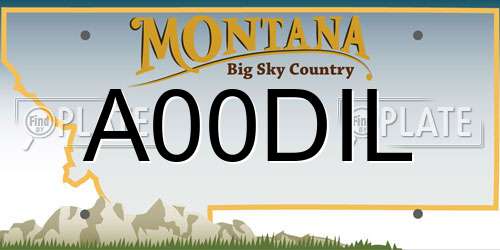 A00DIL Montana License Plate