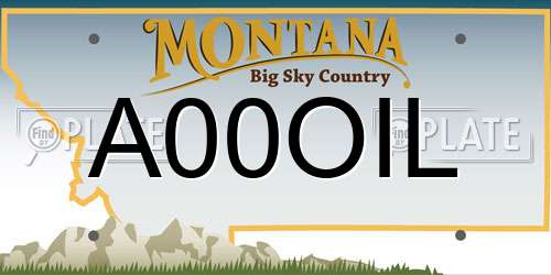 A00OIL Montana License Plate