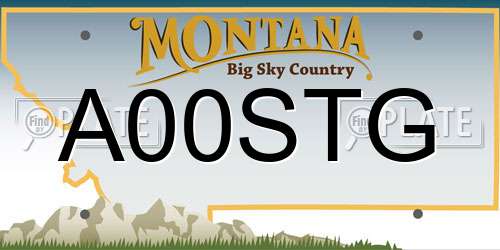 A00STG Montana License Plate
